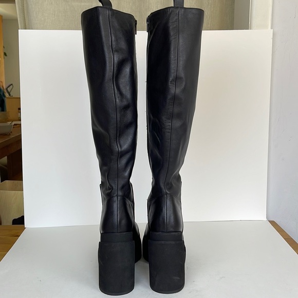 NWOB Paloma Barcelo Yafet Heeled Platform Tall Boots Size 40 Black - Picture 9 of 12